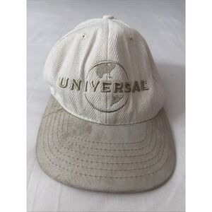 Vintage 1990's Universal Studios Hat‎ Adjustable Strapback Leather Beige